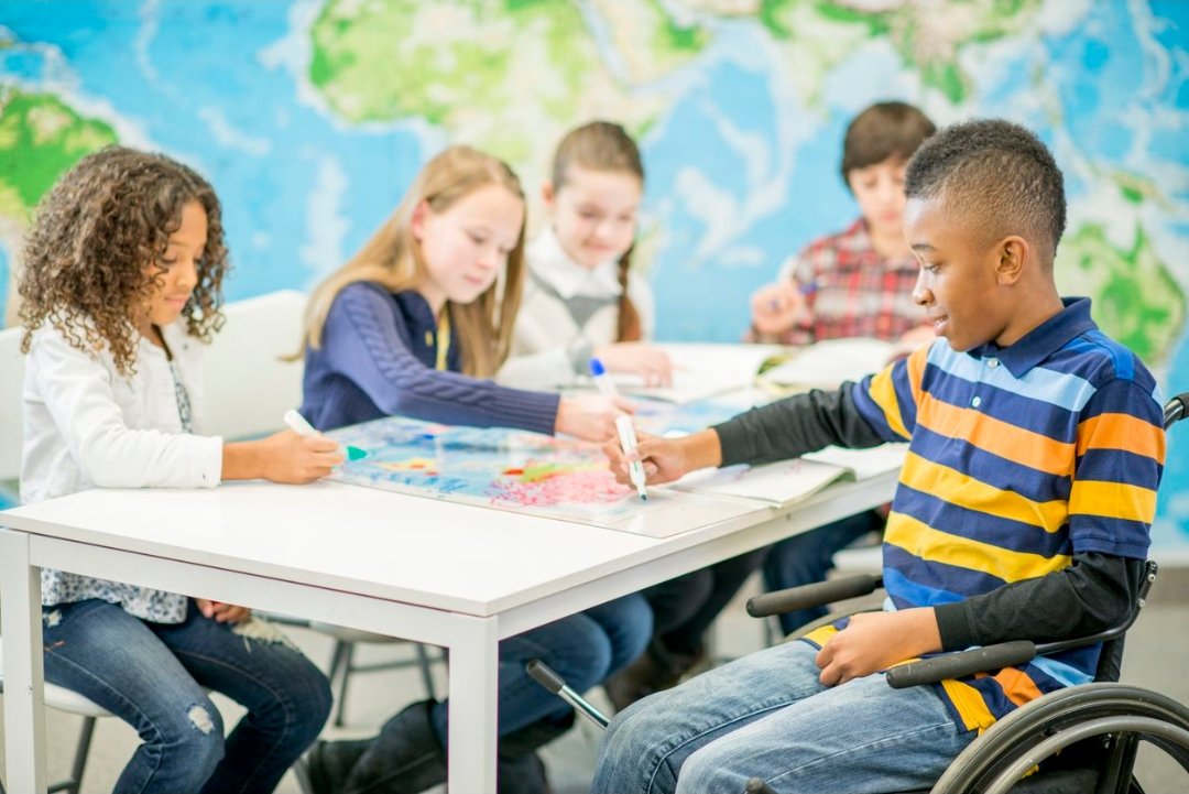 Inclusive classroom with diverse children